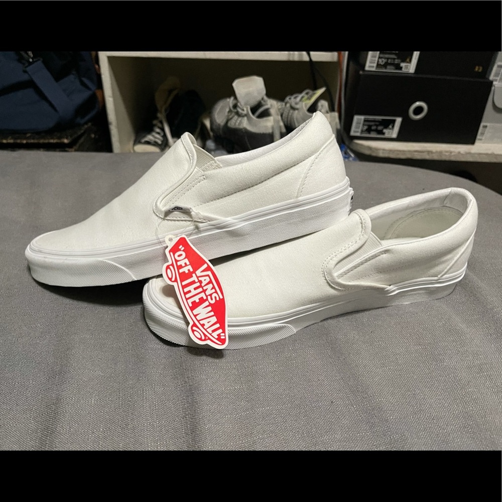 Vans slip on white/white